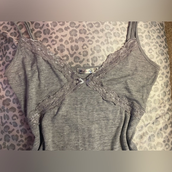 Vintage Grey Ribbed Tank top, Hearts & Hips. - Picture 3 of 3